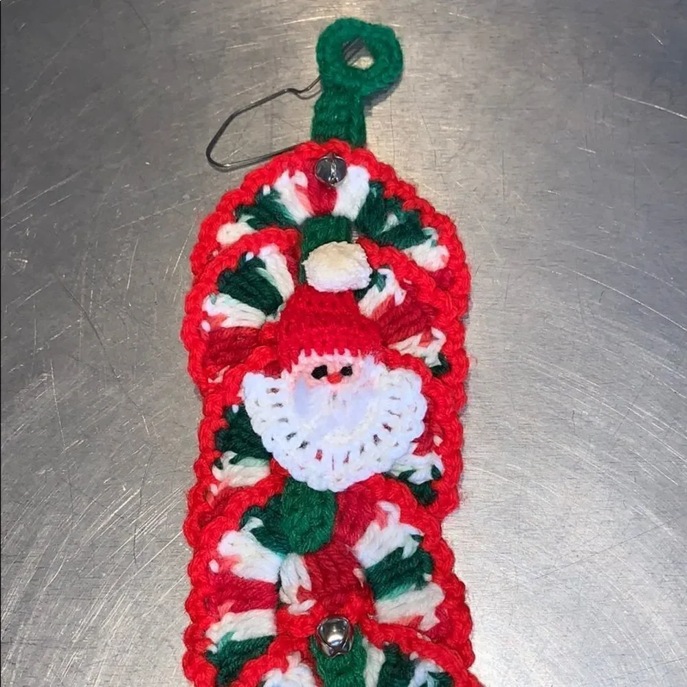 ‎Vtg kitschy Santa face Christmas wall hanging